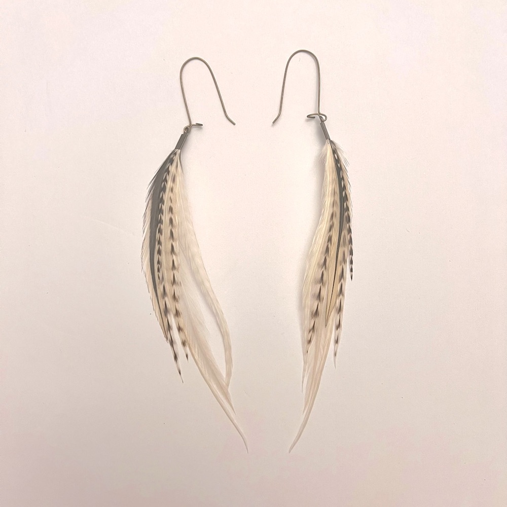Rooster feather earrings